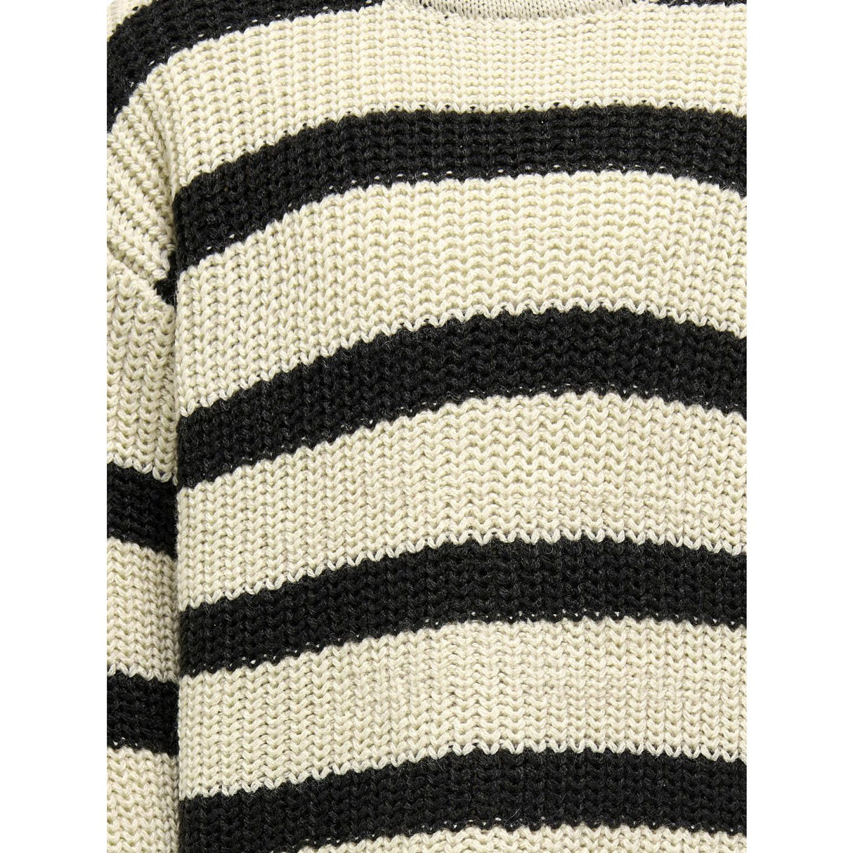kids ONLY Eggnog Black Kogjusty L/S Stripe Pullover Knt Noos