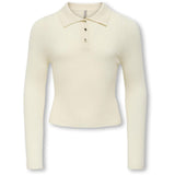 kids ONLY Birch Gold Button Kogmila Ls Rib Knap Polo Neck Cp Knt