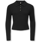 kids ONLY Black Gold Button Kogmila Ls Rib Knap Polo Neck Cp Knt