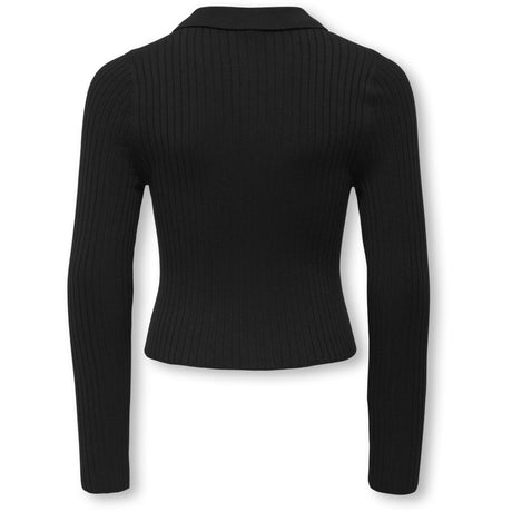 kids ONLY Black Gold Button Kogmila Ls Rib Knap Polo Neck Cp Knt