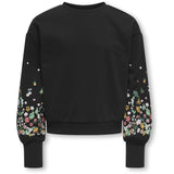 kids ONLY Black Sleeve Flower Kogbrooke L/S O-Neck Flower Swt Noos