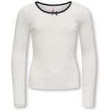 kids ONLY Cloud Dancer Black Bow Kogsofia L/S Bue Topp Jrs