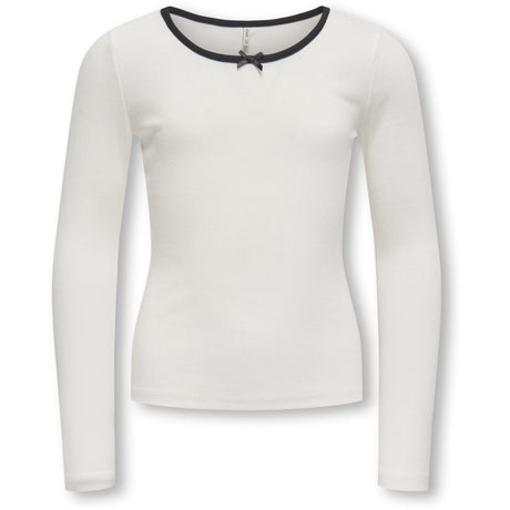 kids ONLY Cloud Dancer Black Bow Kogsofia L/S Bue Topp Jrs