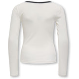 kids ONLY Cloud Dancer Black Bow Kogsofia L/S Bue Topp Jrs