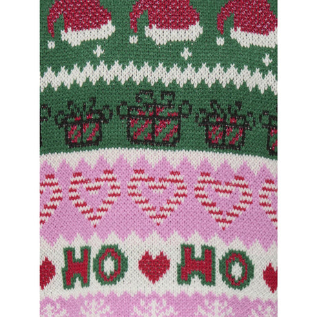 kids ONLY Fuchsia Pink W. Green Jacket/Cd/Salsa/Black Kmghoho X-Mas Ls Pullover Knt