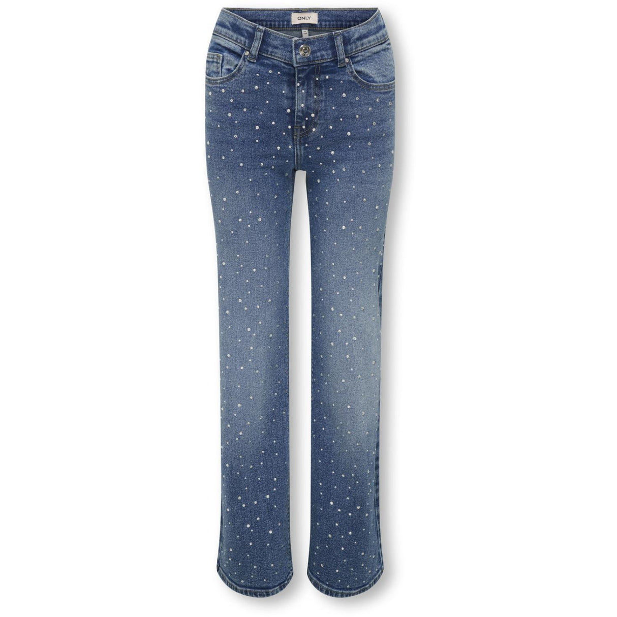 kids ONLY Medium Blue Denim Rhinestones Kogjuicy Rhs Wide Leg Dnm Cro557 Noos