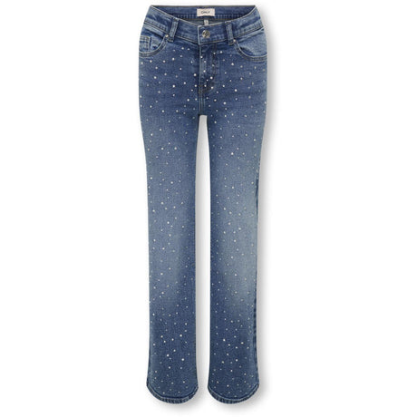kids ONLY Medium Blue Denim Rhinestones Kogjuicy Rhs Wide Leg Dnm Cro557 Noos