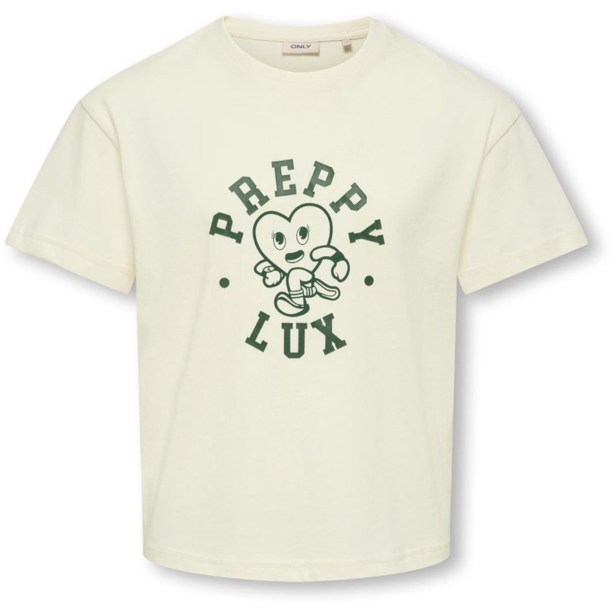 kids ONLY Cloud Dancer Preppy/Pineneedle Koggitta S/S Boxy Printed Topp Jrs