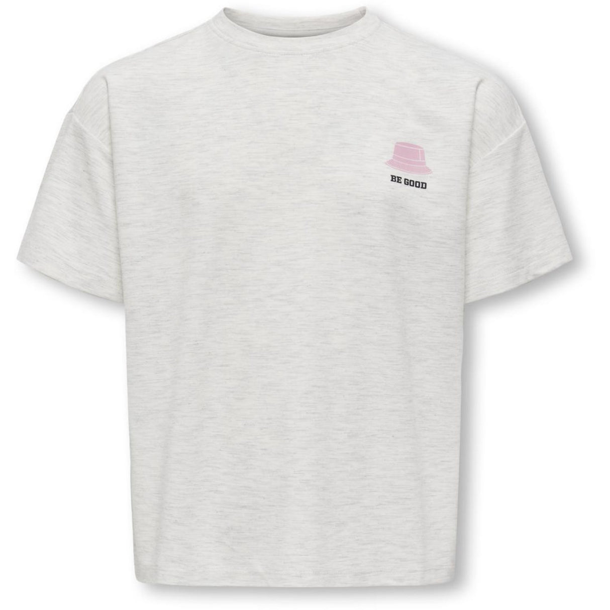 kids ONLY Light Grey Melange Collage Kogbillie Ss Loose Teddybjørn Topp Jrs Noos