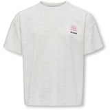 kids ONLY Light Grey Melange Collage Kogbillie Ss Loose Teddybjørn Topp Jrs Noos