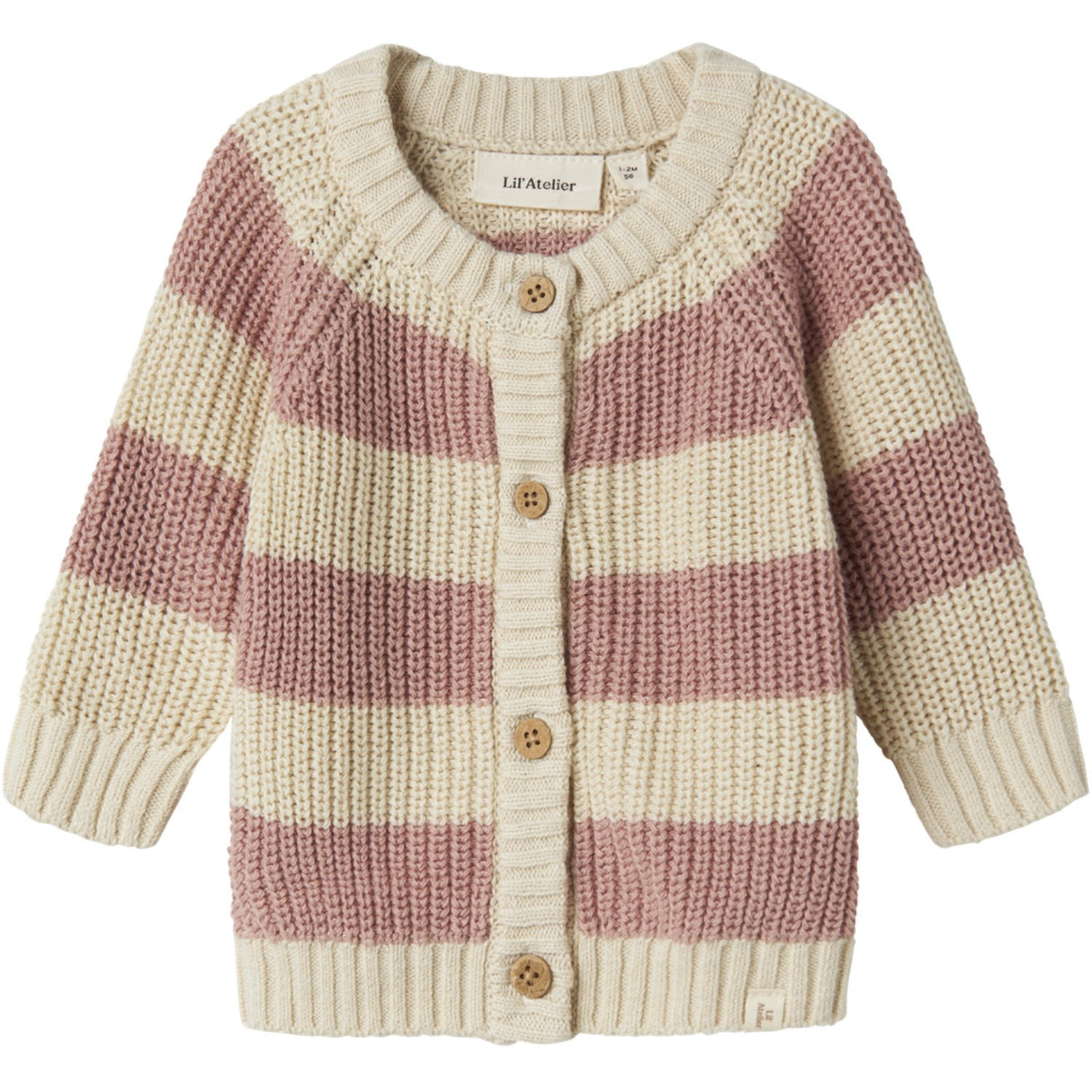 Lil'Atelier Turtledove Misty Rose Nbfemlen Strikk Card Stripe Lil