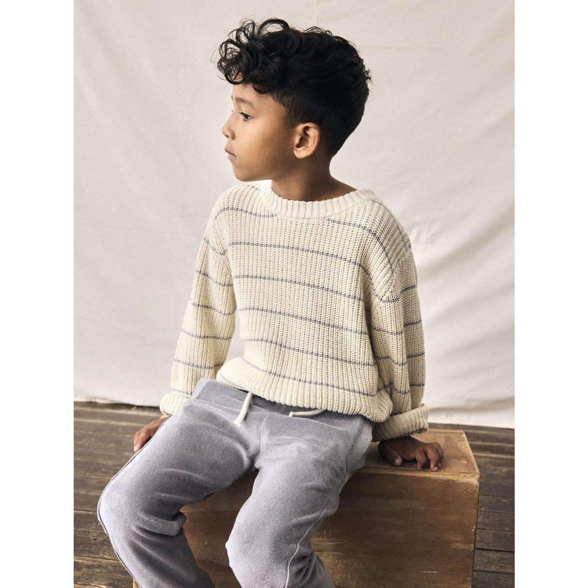Lil'Atelier Turtledove Nmmemlen Ls Strikk Stripes Lil