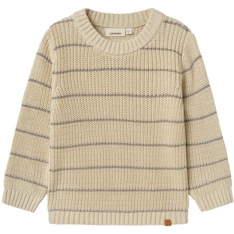 Lil'Atelier Turtledove Nmmemlen Ls Strikk Stripes Lil