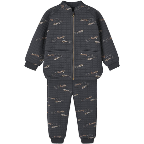 Name It Grey Pinstripe Nmmmoon Quilt Set Aop 1fo