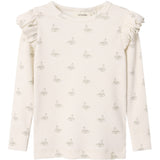 Lil'Atelier Pastel Parchment Swan Nmfgavo Eko Ls Slim Topp Lil Noos