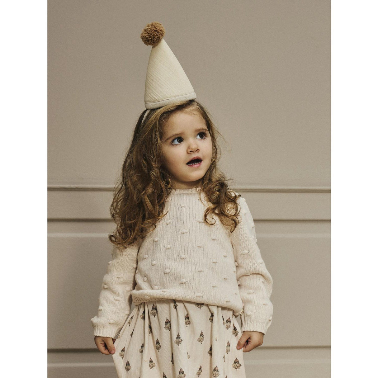 Lil'Atelier Pastel Parchment Nmngable Ls Loose Strikk Lil