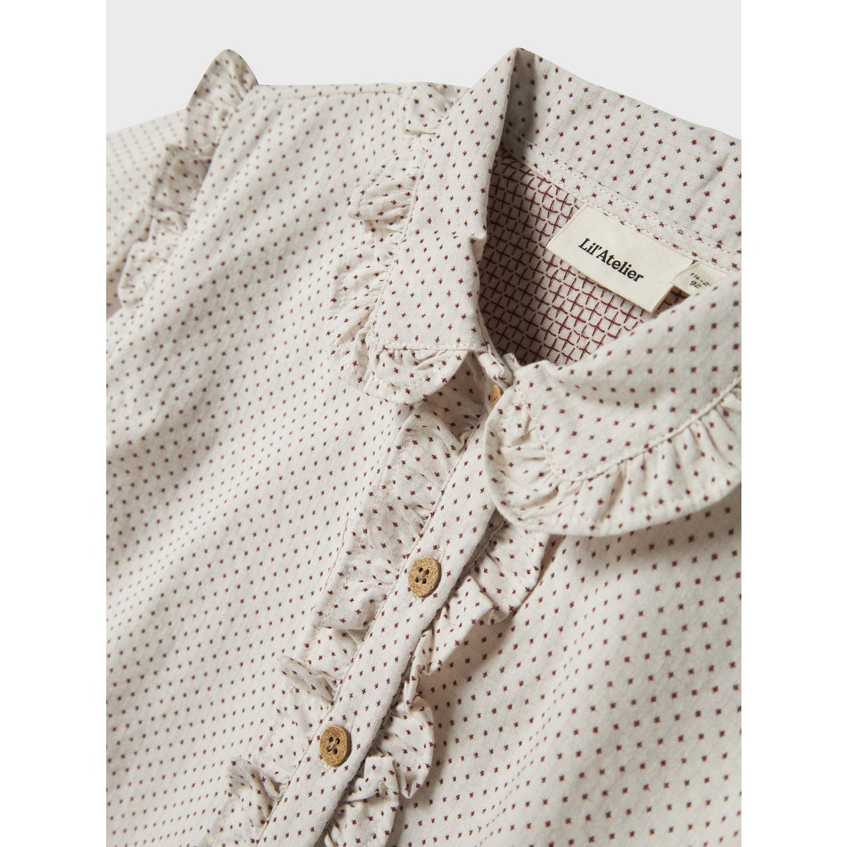 Lil'Atelier Pastel Parchment Nmfolena Ls Loose Skjorte Lil