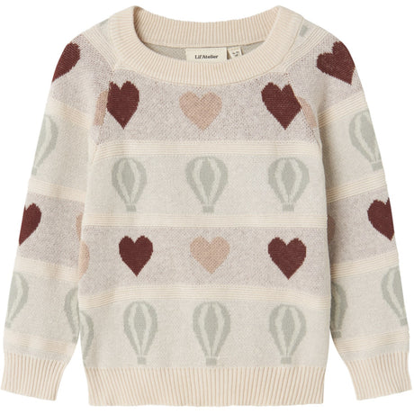 Lil'Atelier Pastel Parchment Nmflamai Kis Ls Strikk Lil