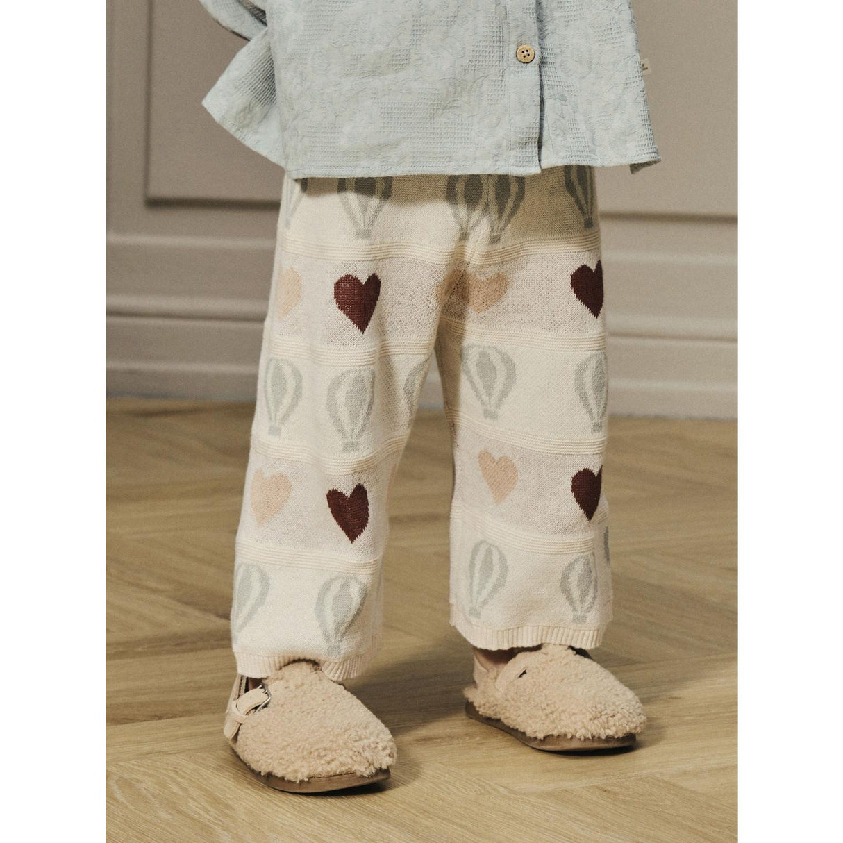 Lil'Atelier Pastel Parchment Nmflamai Wide Strikk Ancle Pant Lil