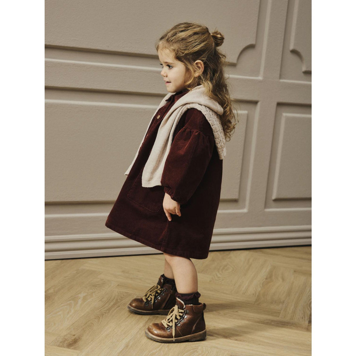 Lil'Atelier Hot Chocolate Nmfobert Loose Ls Cord Kjole 4122-Hg Lil