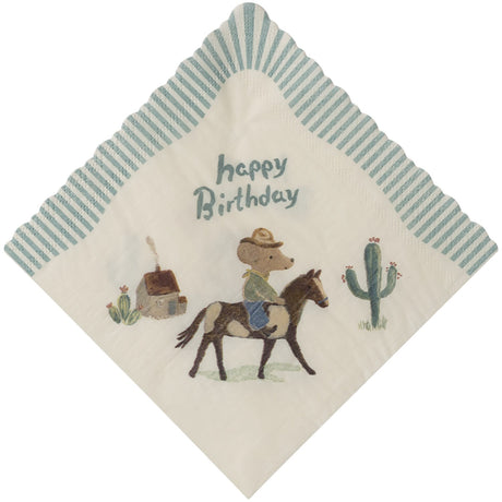 Maileg Napkin, Happy Birthday - Cowboy