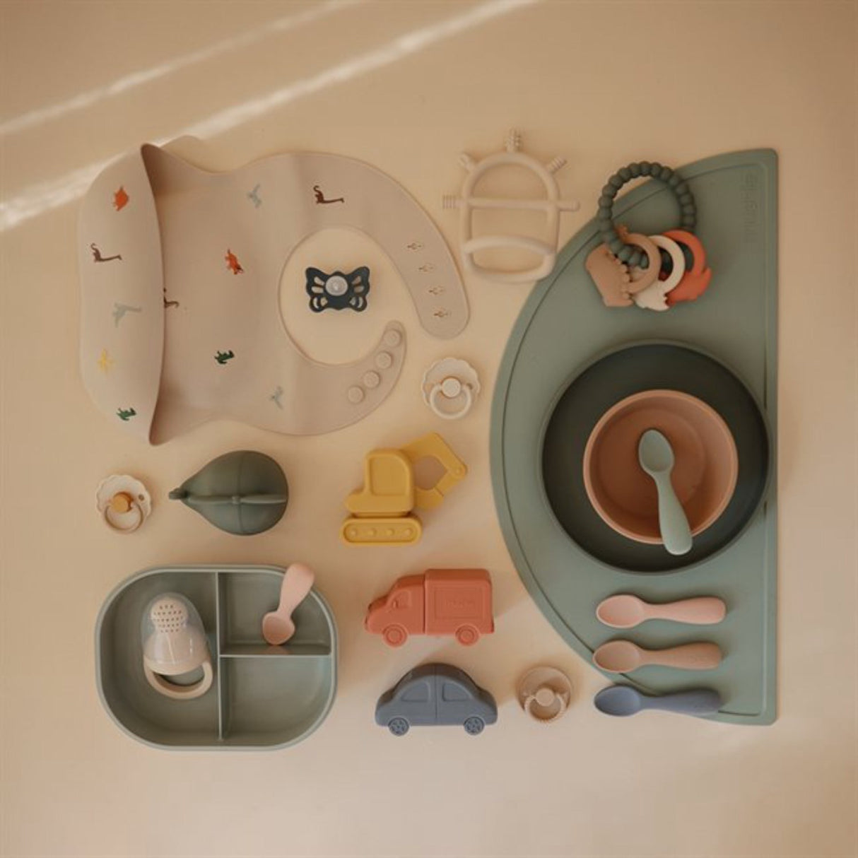 Mushie Natural/Shifting Sand Toddler Starter Skjeer 2-Pakning