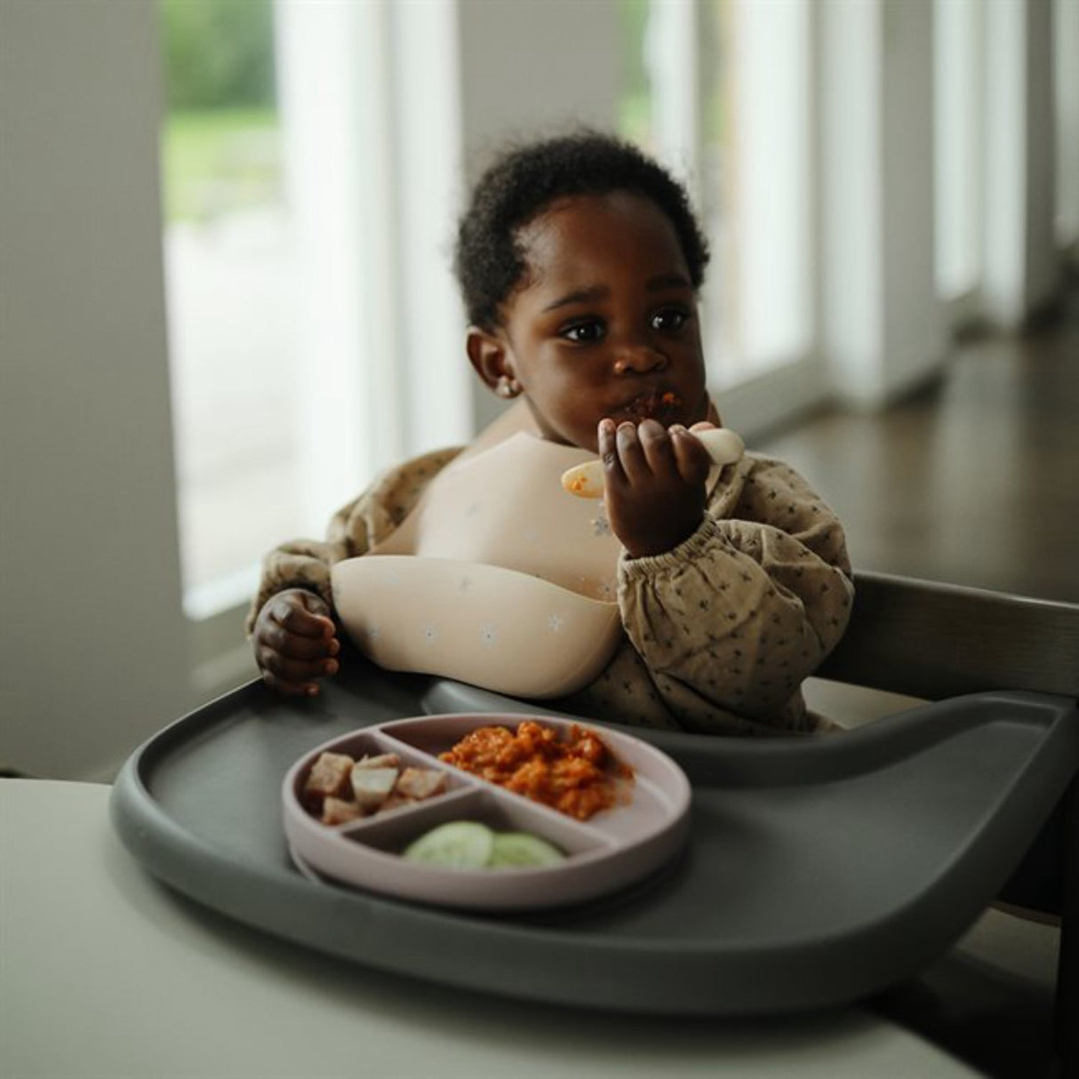 Mushie Natural/Shifting Sand Toddler Starter Skjeer 2-Pakning