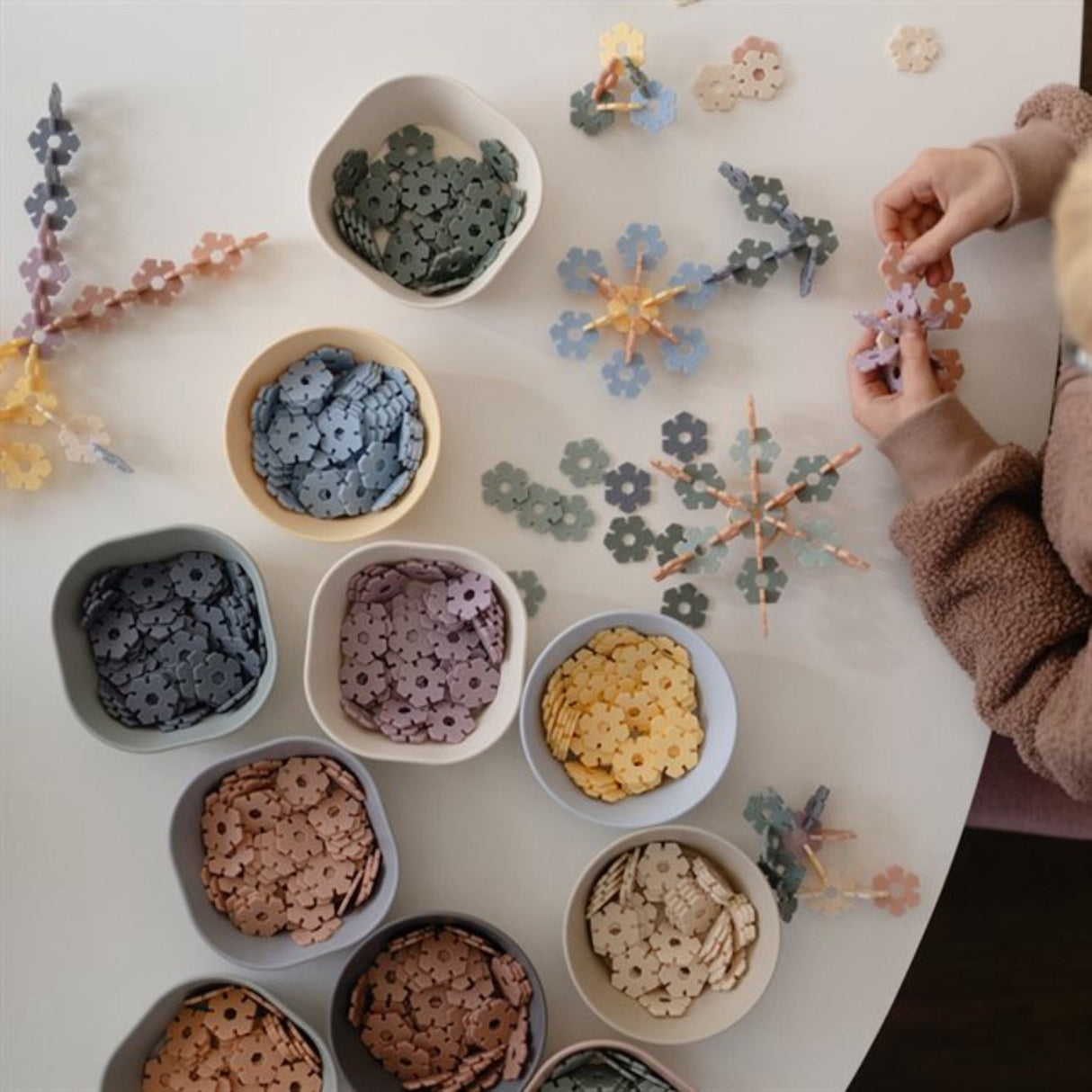 Mushie Multi HEX Connect Building Leketøy Sett