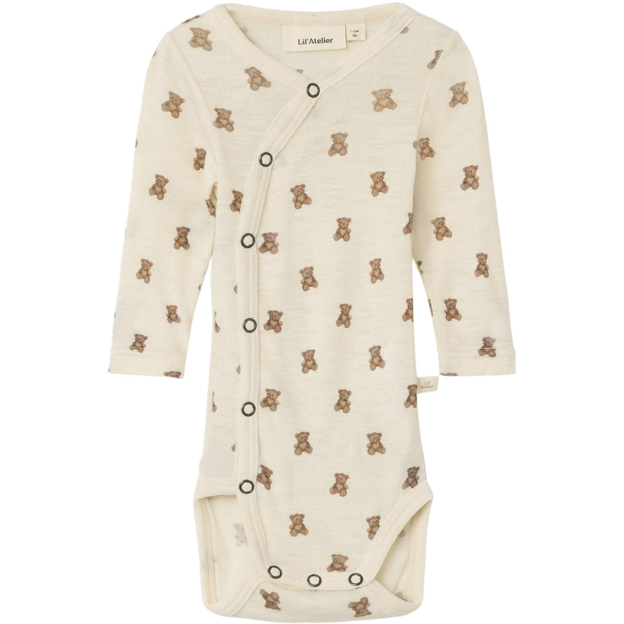 Lil'Atelier Turtledove Melange Nbnnalu Wo/Mo Ls Slim Omslags Body Lil