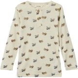 Lil'Atelier Turtledove Melange Nmmnalu Wo/Mo Ls Slim Topp Lil