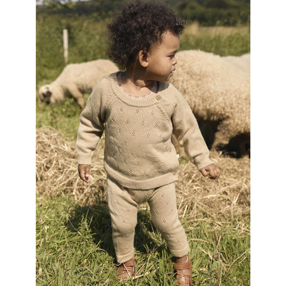 Lil'Atelier Safari Melange Nbnnalio Ls Omslags Strikk Lil