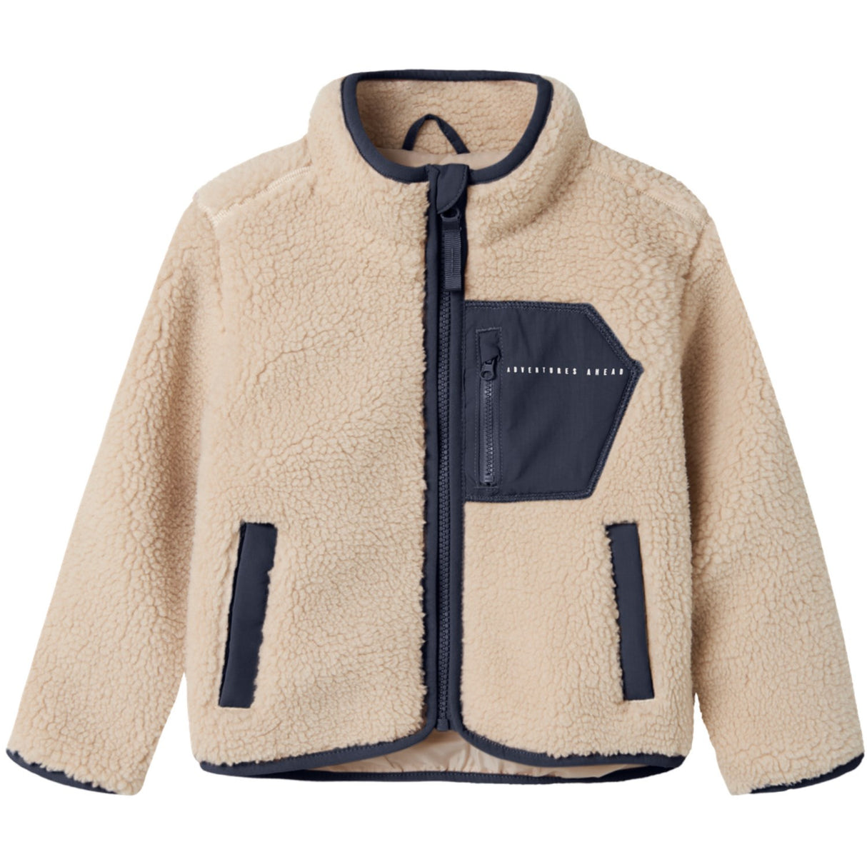 Name It Moonbeam Chest Pocket Dark Sapphire Nmnmattia Sherpa Jakke Pb