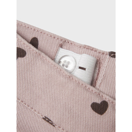 Name It Burnished Lilac Heart Nmfrose Straight Aop Twill Bukser 7218-Yf