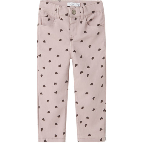 Name It Burnished Lilac Heart Nmfrose Straight Aop Twill Bukser 7218-Yf