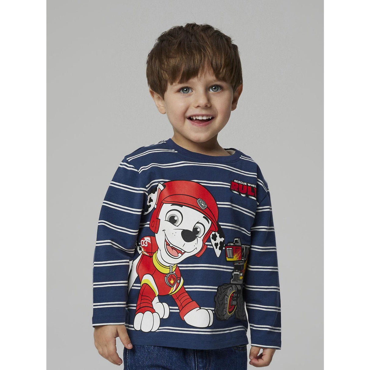 Name It Insignia Blue Nmmsofus Paw Ls Nreg Topp Box Cplg