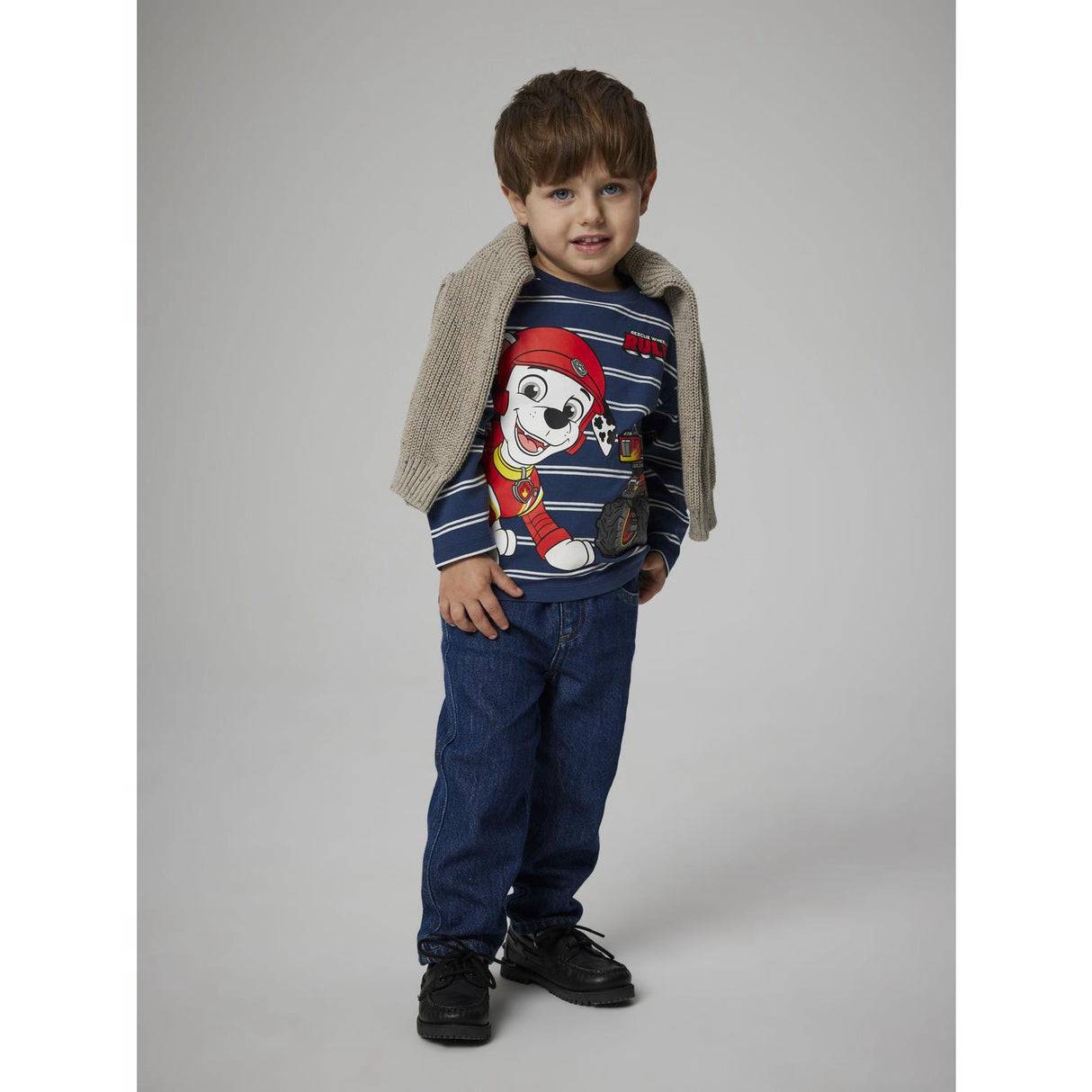 Name It Insignia Blue Nmmsofus Paw Ls Nreg Topp Box Cplg