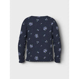 Name It Navy Blazer Blossom Aop Nmfvemia Ls Slim Topp