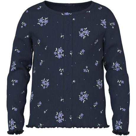 Name It Navy Blazer Blossom Aop Nmfvemia Ls Slim Topp