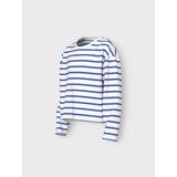 Name It Cloud Dancer Amparo Blue Stripe Nkfvita Ls Kort Rlx Topp