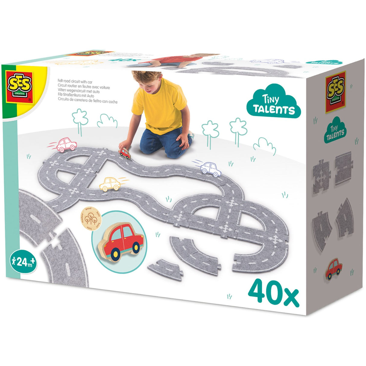 SES Creative Felt Road Surface, Med Bil 40 Deler