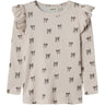 Lil'Atelier Silver Peony Bow Nmfgavo Eko Ls Slim Topp Lil Noos