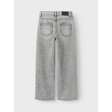 Name It Light Grey Denim Nkfrose Hw Wide Jeans Destr 1411-Be Noos