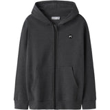 Name It Dark Grey Melange Nkmvimo Ls Sweat Card Bru Noos