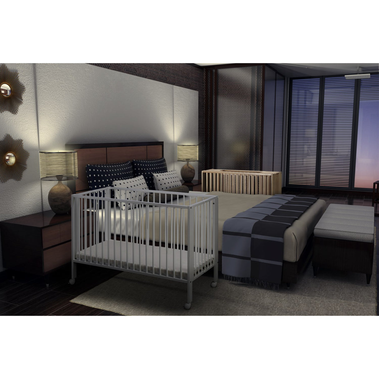 tiSsi® White Laquer Jori Sammenklappelig Seng Massiv Bøk