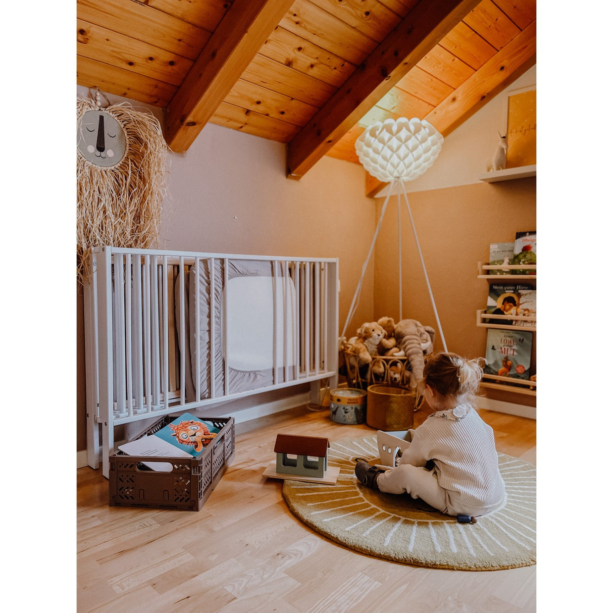 tiSsi® White Laquer Jori Sammenklappelig Seng Massiv Bøk