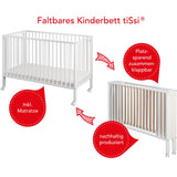 tiSsi® White Laquer Jori Sammenklappelig Seng Massiv Bøk