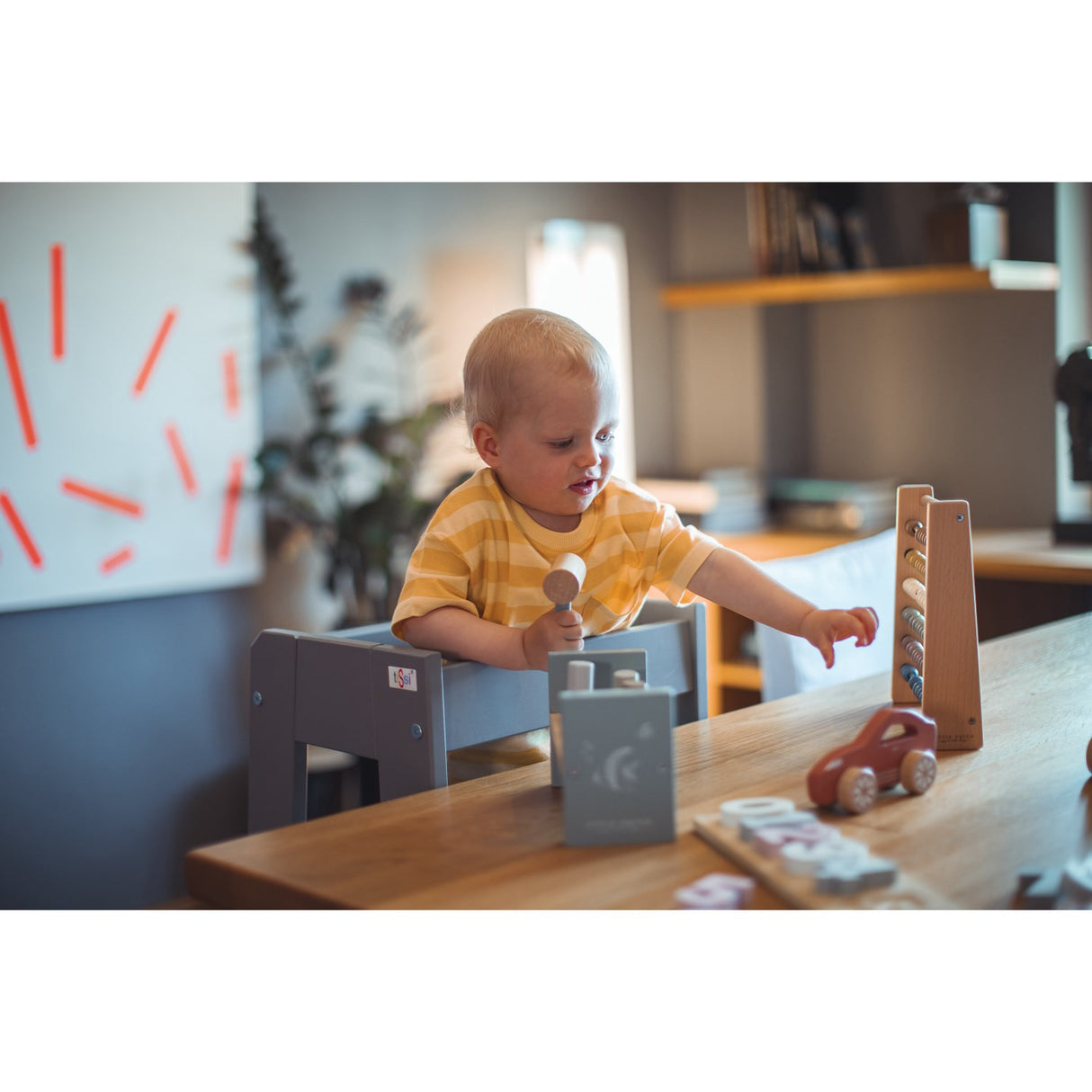 tiSsi® Stormy Grey Laquer Felix Læringstårn Massiv Bøk