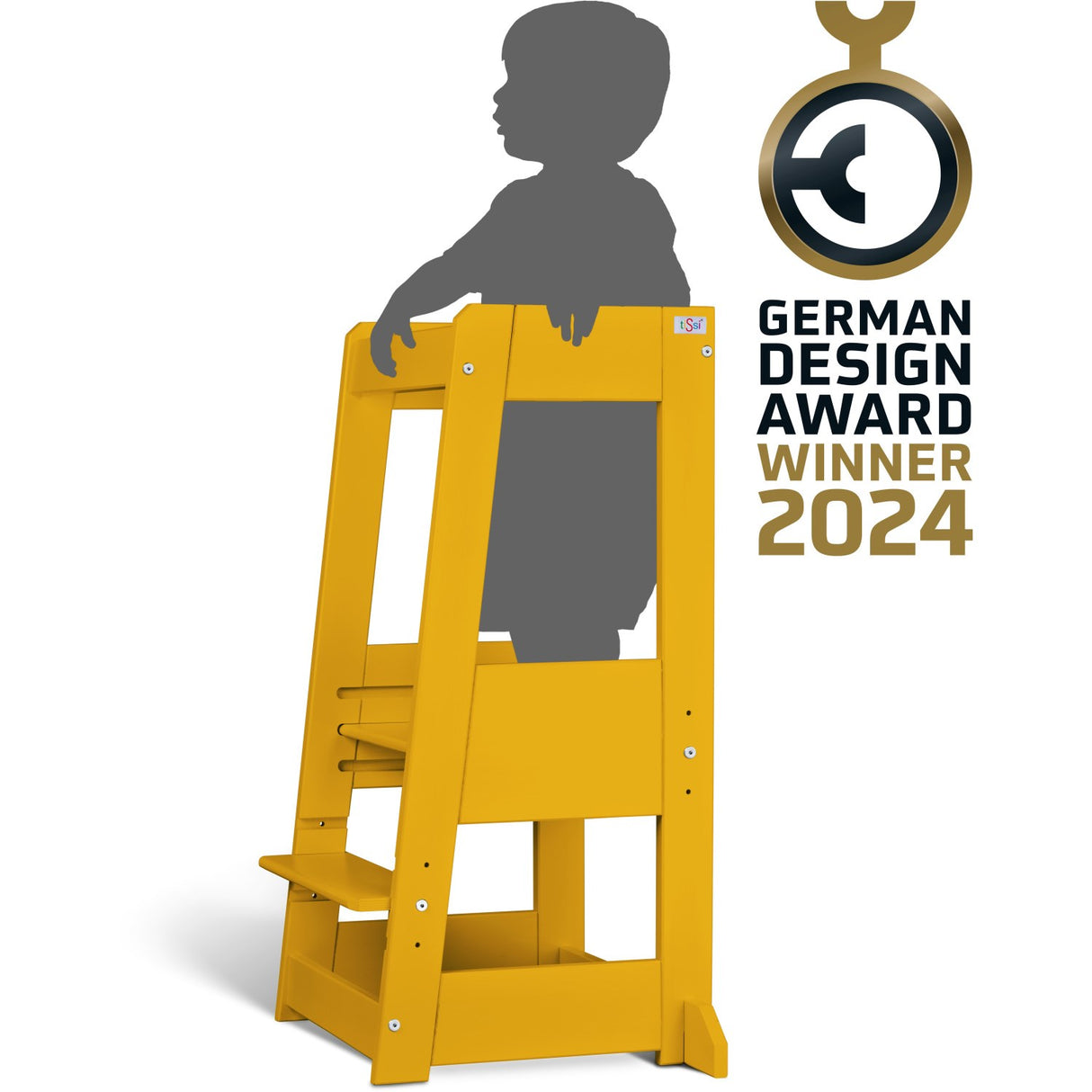 tiSsi® Sun Yellow Laquer Felix Læringstårn Massiv Bøk