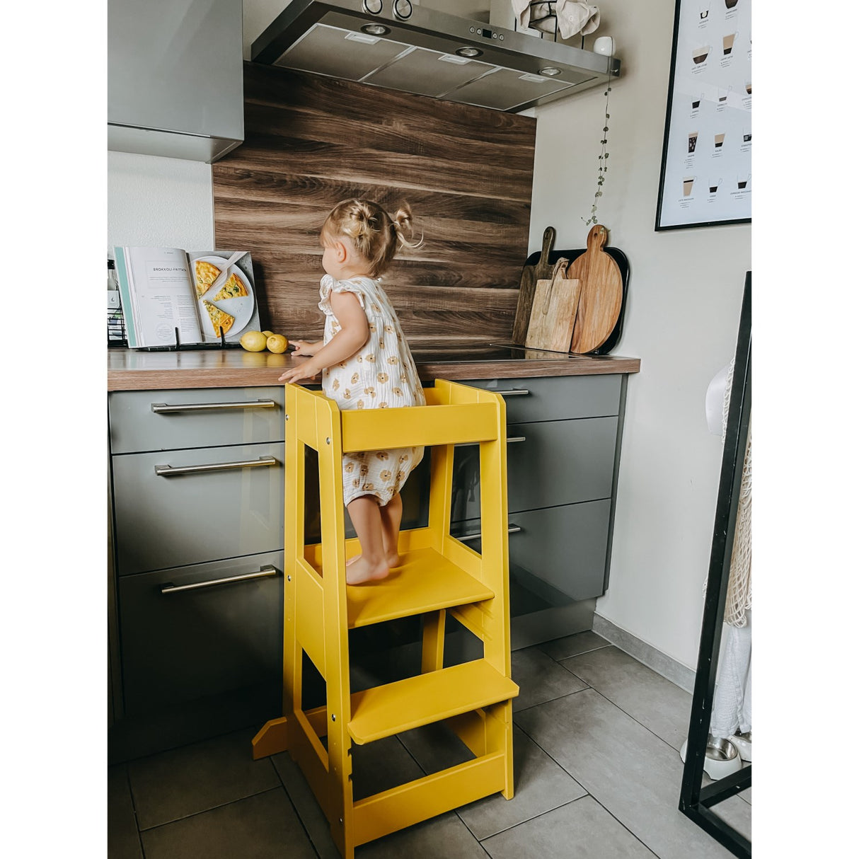 tiSsi® Sun Yellow Laquer Felix Læringstårn Massiv Bøk