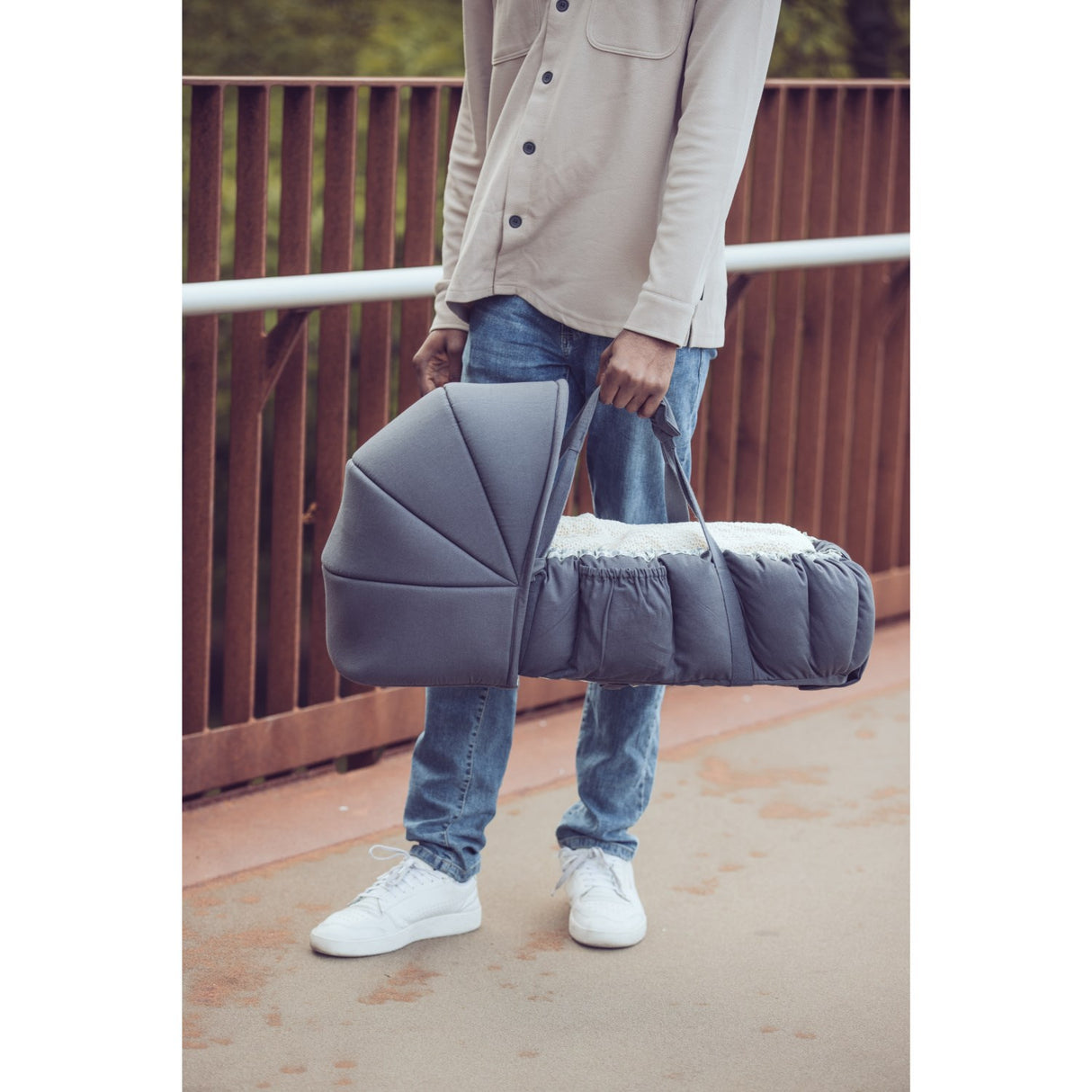 Sebra Blue Olive Hette For 3-In-1 Baby Nest